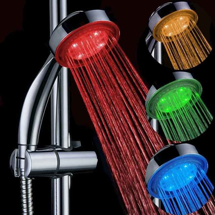 LED Shower Head Color Changing 2 Water Mode 7 Color Glow Light Automatically Changing Handheld Showerhead