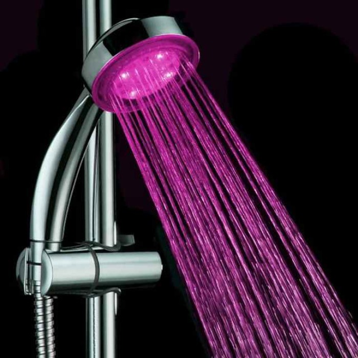 LED Shower Head Color Changing 2 Water Mode 7 Color Glow Light Automatically Changing Handheld Showerhead