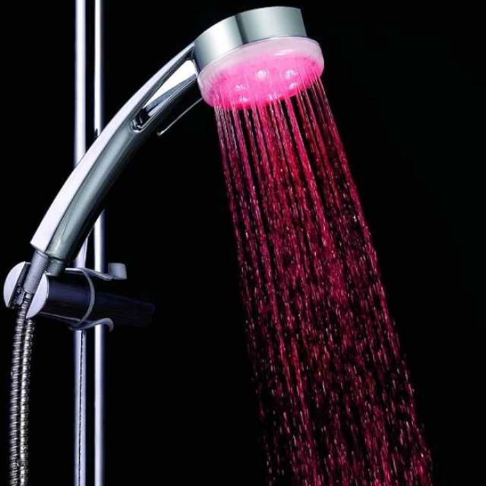 LED Shower Head Color Changing 2 Water Mode 7 Color Glow Light Automatically Changing Handheld Showerhead