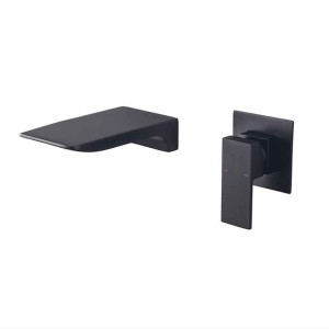 Bathroom Sink Faucet - Wall Mount / Waterfall Painted Finishes Wall Mounted Single Handle Two HolesBath Taps