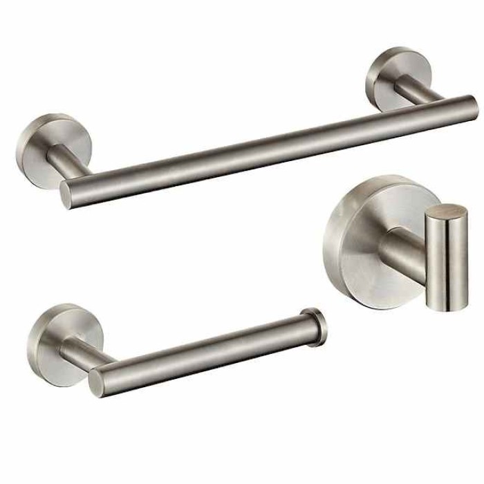 Bathroom Accessory Set Include Towel Bar Toilet Paper Holder and Robe Hook New Design Stainless Steel Wall Mounted