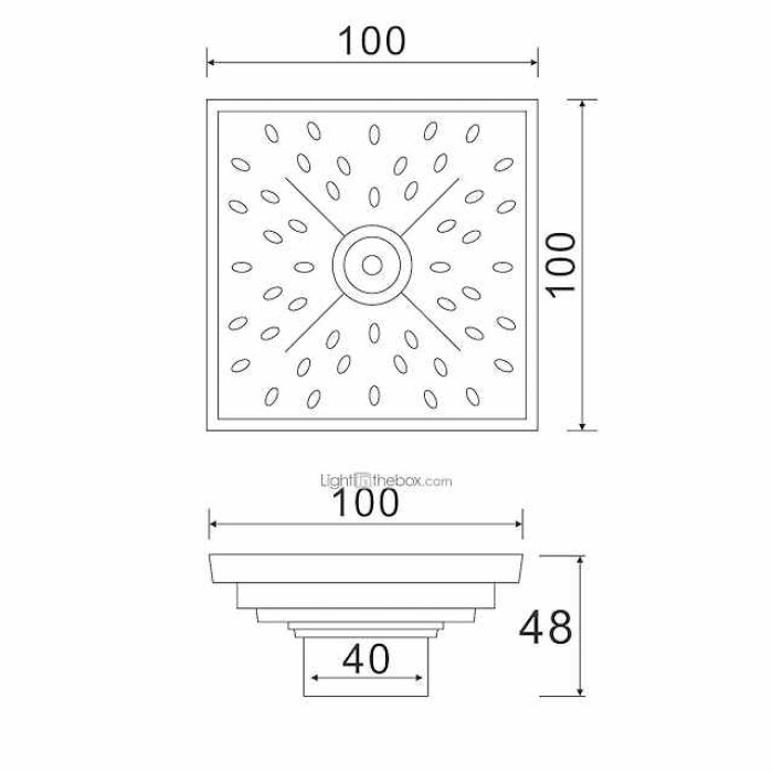 4 inch Shower Floor Drain Square Traditional 100 x 100mm, Antique Brass Removable Brass Bathroom Drain Sanitation Insert Grate, Hair Catcher Strainer