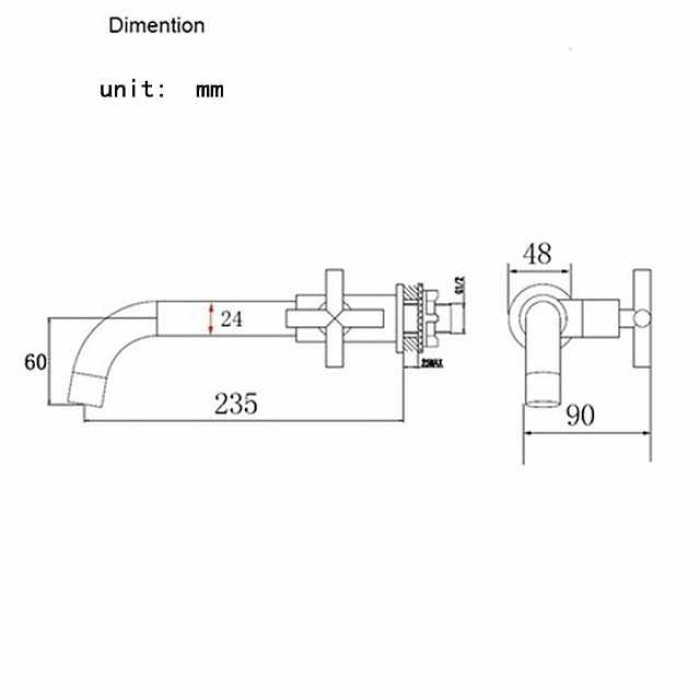 Bathroom Faucet Single Handle Matte Black Wall Installation One Hole Standard Spout Zinc Alloy Bathroom Faucet with Cold Water Only