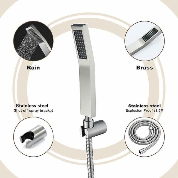 Contemporary Hand Shower Chrome / Brushed / Ti-PVD Feature - Shower, Shower Head / Stainless Steel / Brass / Yes