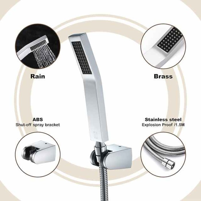 Contemporary Hand Shower Chrome / Brushed / Ti-PVD Feature - Shower, Shower Head / Stainless Steel / Brass / Yes