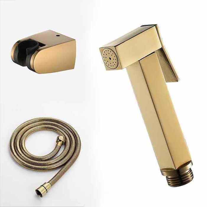 Single Hole Bidet Electroplated Toilet Handheld Bidet Sprayer Self-Cleaning Contemporary