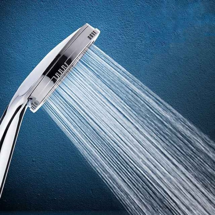 1PC Pressurized Nozzle Shower Head ABS Bathroom Accessories High Pressure Water Saving Rainfall Chrome Handheld Shower Bath Head