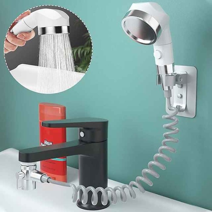 Wall Mounted Shower Faucet Set Bathroom Bathtub Shower Hand Held Spray Mixer Handheld Washing Basin Faucet Shower Head