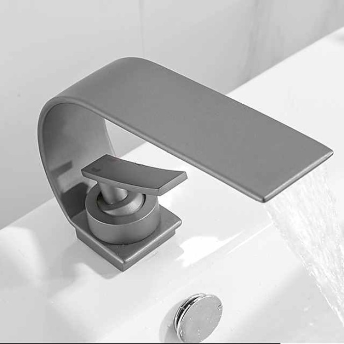 Bathroom Sink Faucet - Waterfall Painted Finishes Centerset Single Handle One HoleBath Taps