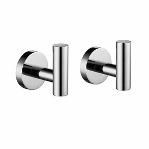 2pcs Robe Hooks,Bathroom Chrome Towel Hooks 304 Stainless Steel Wall Mounted Clothes Hooks For Bathroom/Kitchen