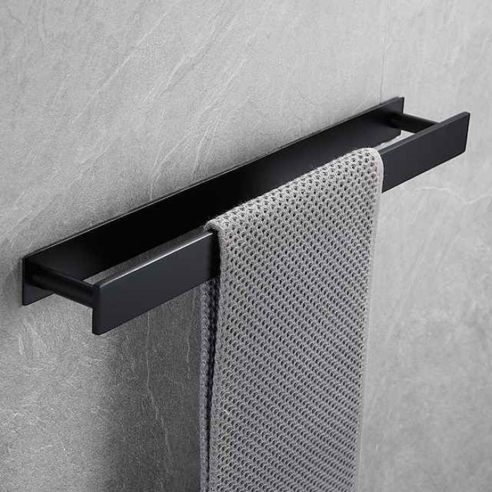 Towel Racks for Bathroom,Self-Adhesive Towel Bar Wall Mounted SUS304 Stainless Steel No Drill Towel Holders for Toilet Bathroom,Kitchen(Black/Chrome/Brushed Nickel)40cm