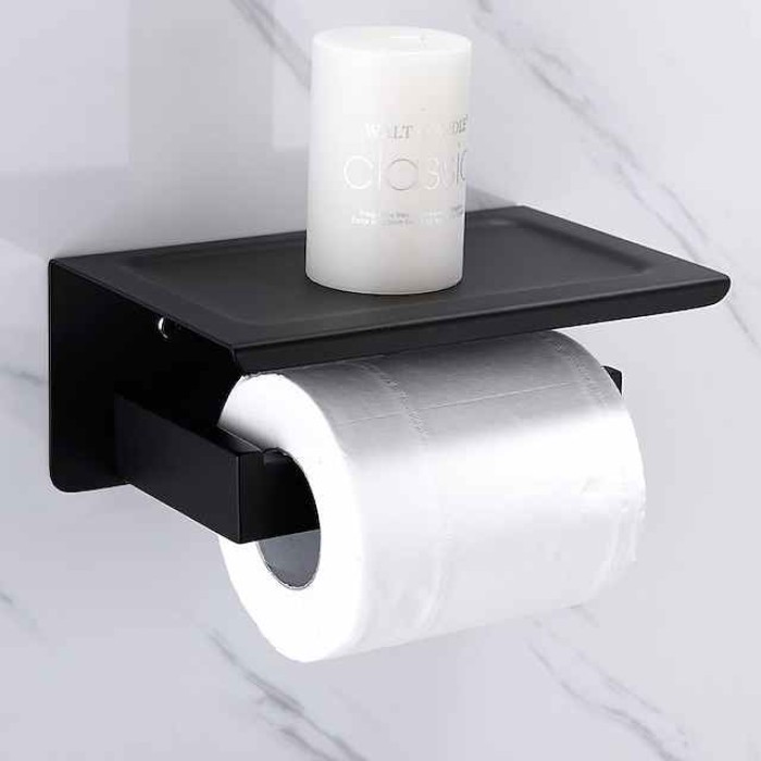 Bathroom Hardware Accessory Set -Towel Bar Toilet Paper Holder Robe Hook-Stainless Steel Low Carbon Steel Metal Wall Mounted