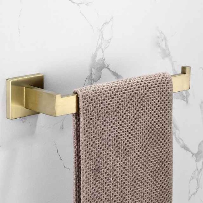 Bathroom Hardware Accessory Set,Stainless Steel  Contain with Towel Bar,Robe Hook, Toliet Paper Holder and Bathroom Rack Wall Mounted Polished/Brushed/Painted Finishes