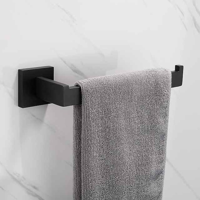 Bathroom Hardware Accessory Set,Stainless Steel  Contain with Towel Bar,Robe Hook, Toliet Paper Holder and Bathroom Rack Wall Mounted Polished/Brushed/Painted Finishes