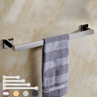 Towel Bar Stainless Steel Bathroom Shelf Electroplated New Design Bathroom Single Rod Wall Mounted 1PC Chrome and Painted Finish