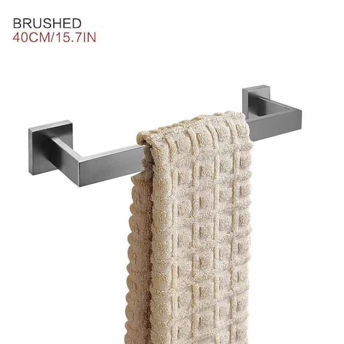 Towel Bar Stainless Steel Bathroom Shelf Electroplated New Design Bathroom Single Rod Wall Mounted 1PC Chrome and Painted Finish