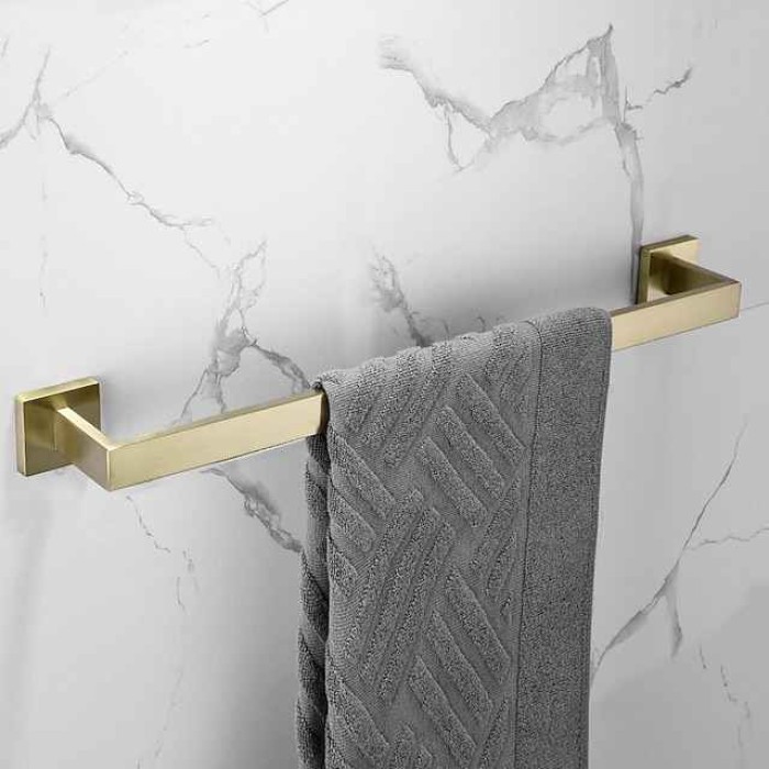 Towel Bar Stainless Steel Bathroom Shelf Electroplated New Design Bathroom Single Rod Wall Mounted 1PC Chrome and Painted Finish