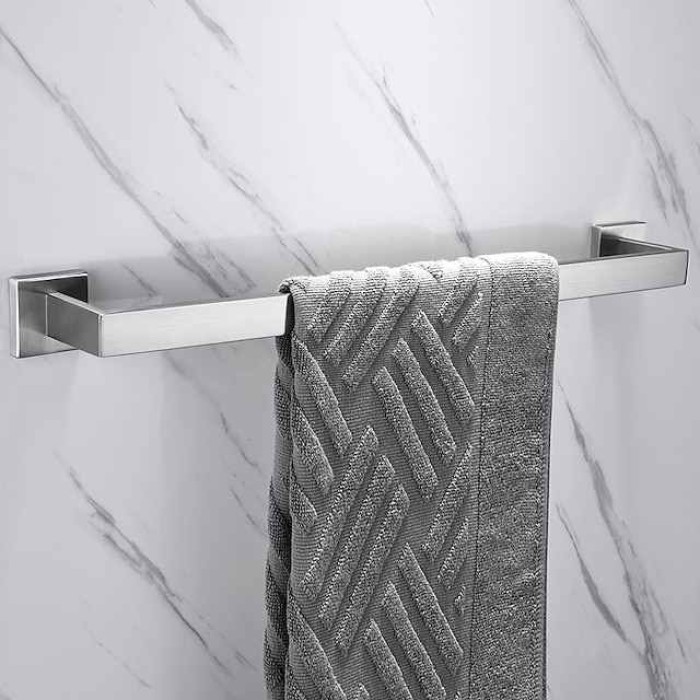 Towel Bar Stainless Steel Bathroom Shelf Electroplated New Design Bathroom Single Rod Wall Mounted 1PC Chrome and Painted Finish