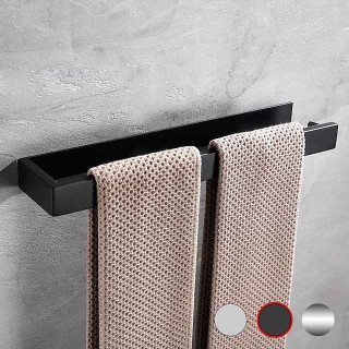 Bathroom Towel Bar,Self Adhesive Wall Mounted 304 Stainless Steel Single Bar Matte Black Silvery Bathroom & Kitchen Decoration