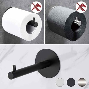 Toilet Paper Holder Round New Design Self-adhesive Stainless Steel Bathroom Roll Paper Shelf Wall Mounted 1pc