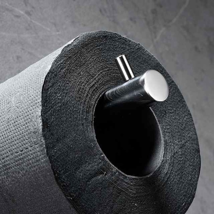 Toilet Paper Holder Round New Design Self-adhesive Stainless Steel Bathroom Roll Paper Shelf Wall Mounted 1pc