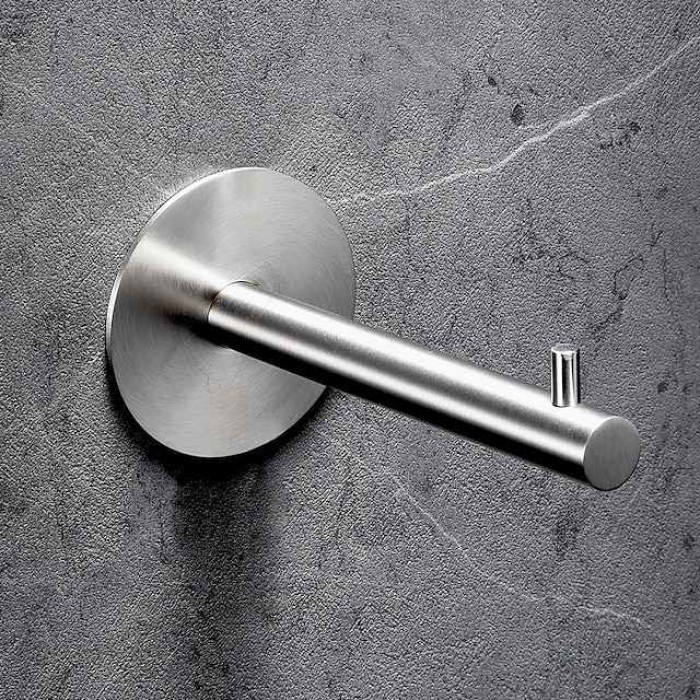 Toilet Paper Holder Round New Design Self-adhesive Stainless Steel Bathroom Roll Paper Shelf Wall Mounted 1pc