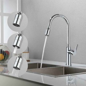 Kitchen Sink Mixer Faucet Tall with Pull Out Sprayer, 360 Swivel Single Handle High Arc Kitchen Taps Deck Mounted, One Hole Brass Kitchen Sink Faucet Water Vessel Taps