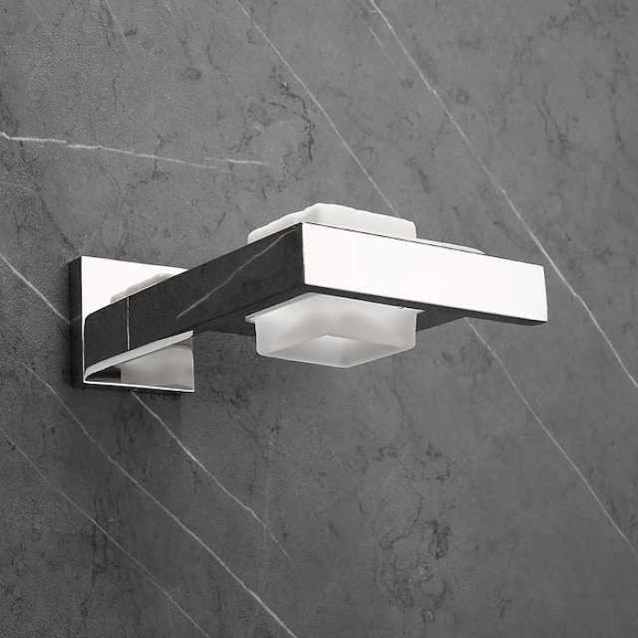 Soap Holder Stainless Steel and ABS with Glass Tray Wall Mounted Bathroom 1pc Painted Finishes, Chrome Electroplated and Brushed