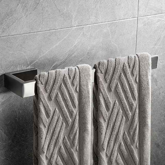 Bathroom Towel Bar 304 Stainless Steel Single Bar Matte Black, Mirror Polished, Brushed Wall Mounted Bathroom & Kitchen