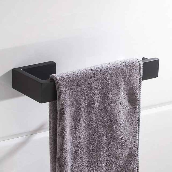 Bathroom Towel Bar 304 Stainless Steel Single Bar Matte Black, Mirror Polished, Brushed Wall Mounted Bathroom & Kitchen