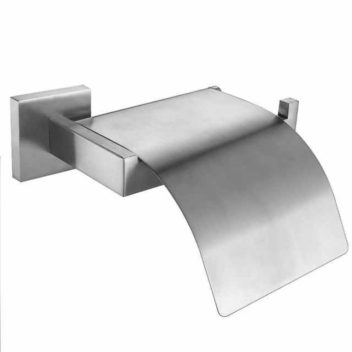 Toilet Paper Holder Stainless Steel Electroplated and Brushed Bathroom Roll Paper Holder Wall Mounted 1pc