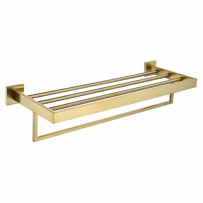 Towel Racks 2-Tiers Bathroom Shelf,Wall Mounted Stainless Steel Bathroom Hardware Use for Bathroom/Kitchen/Living Room 30-60CM(Black/Chrome/Golden/Brushed Nickel)