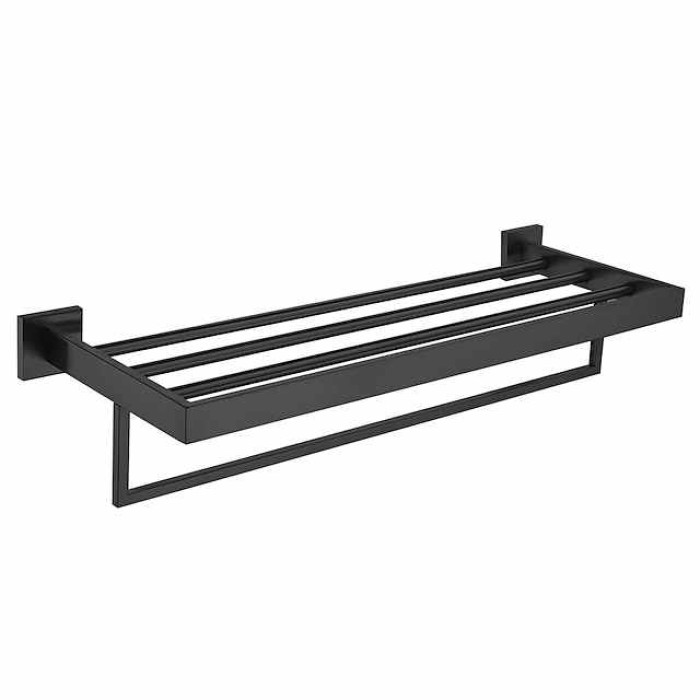 Towel Racks 2-Tiers Bathroom Shelf,Wall Mounted Stainless Steel Bathroom Hardware Use for Bathroom/Kitchen/Living Room 30-60CM(Black/Chrome/Golden/Brushed Nickel)