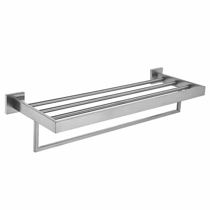 Towel Racks 2-Tiers Bathroom Shelf,Wall Mounted Stainless Steel Bathroom Hardware Use for Bathroom/Kitchen/Living Room 30-60CM(Black/Chrome/Golden/Brushed Nickel)