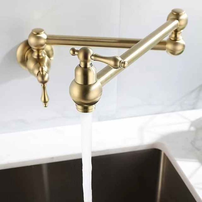 Kitchen Faucet,Kitchen Faucet,Wall Mounted Pot Filler,Brass Foldable Kitchen Tap