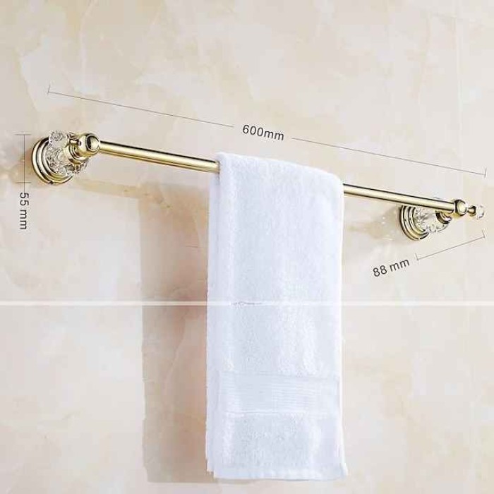 Golden Bathroom Hardware Accessory Set Includes Towel Bar, Robe Hook, Towel Holder, Toilet Paper Holder, Stainless Steel - for Home and Hotel bathroom Wall Mounted