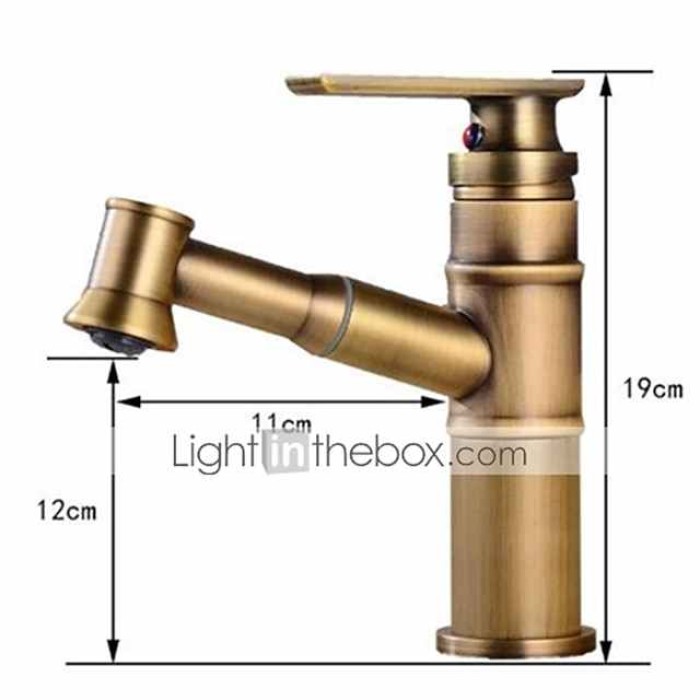 Bathroom Sink Faucet - Pull out Oil-rubbed Bronze / Antique Brass Centerset Single Handle One HoleBath Taps