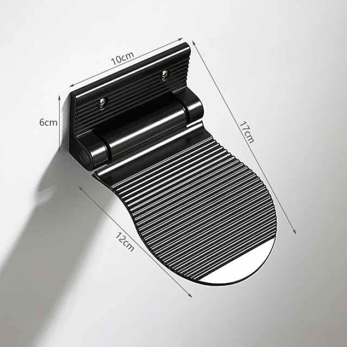 Bathroom Foot Rest Heavy Duty Aluminum Alloy Shaving Shelf Fold-Up Shower Foot Rest for Shaving Legs(Black/Silvery)