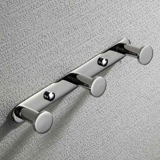 Robe Hooks New Design Contemporary Stainless Steel Material Bathroom Wall Mounted 3 or 4 or 5 or 6 Hooks Silvery 1pc