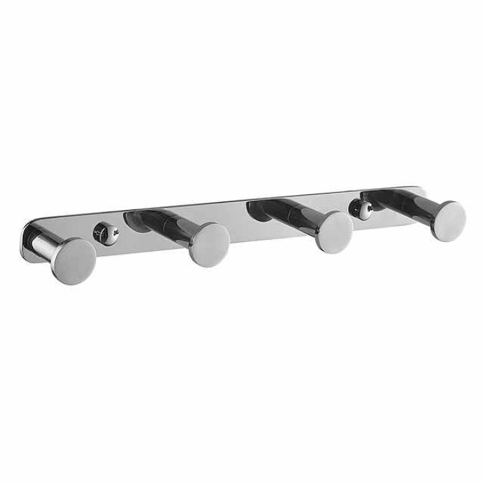 Robe Hooks New Design Contemporary Stainless Steel Material Bathroom Wall Mounted 3 or 4 or 5 or 6 Hooks Silvery 1pc