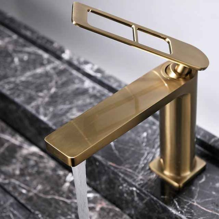 Single Handle Bathroom Faucet, Painted Finishes/Electroplated/Chrome One Hole Centerset, Brass Bathroom Sink Faucet with Hollow Handle