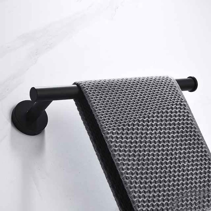 Towel Bar and Towel Rack with Hooks New Design Stainless Steel Bathroom Towel Rack Wall Mounted Painted Finishes 1pc