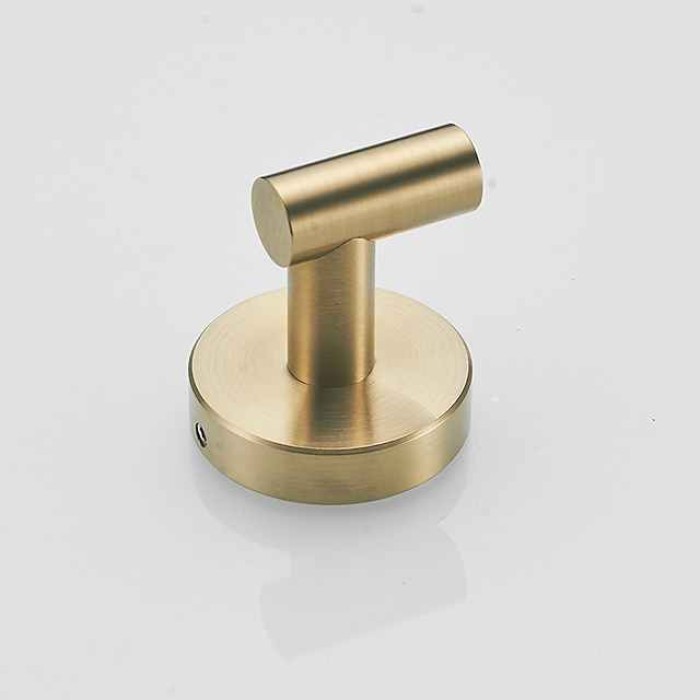 2pcs Wall Hooks for Coats,Stainless Steel Robe Hooks,Wall Mounted Coat Hooks For Bathroom,Bedroom,Kitchen(Golden)