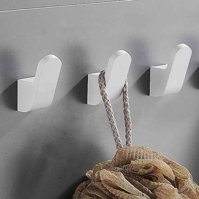 Multifunction Robe Hooks Aluminum for Bathroom and Kitchen Wall Mounted New Design 3pcs