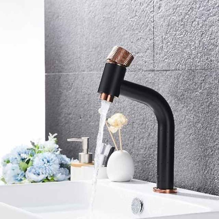 Bathroom Sink Faucet - Waterfall Electroplated Centerset Single Handle One HoleBath Taps / Bathroom Sink Faucet+ Accessories / Vintage / Yes / Brass / Brass