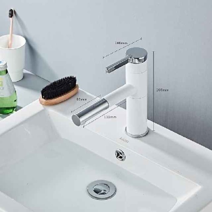 Bathroom Sink Faucet - Rotatable / Pull out Painted Finishes Mount Outside Single Handle One HoleBath Taps