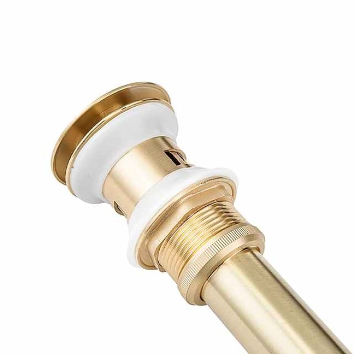 Brass Pop Up Sink Drain Stopper with Overflow Bathroom Faucet Vessel Vanity Sink Drainer(Golden)