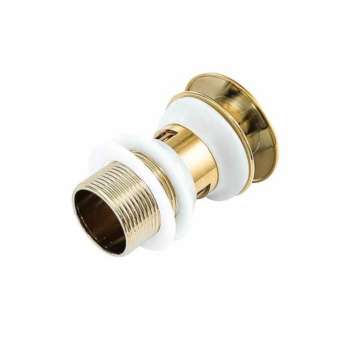 Brass Pop Up Sink Drain Stopper with Overflow Bathroom Faucet Vessel Vanity Sink Drainer(Golden)