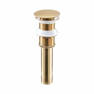 Brass Pop Up Sink Drain Stopper with Overflow Bathroom Faucet Vessel Vanity Sink Drainer(Golden)