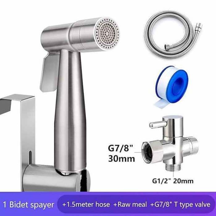 Two Ways 304 Stainless Steel Toilet Handheld Shattaf Bidet Sprayer Shower Heads Set Shower Faucet Accessories Muslim Shower G1/2 or G7/8